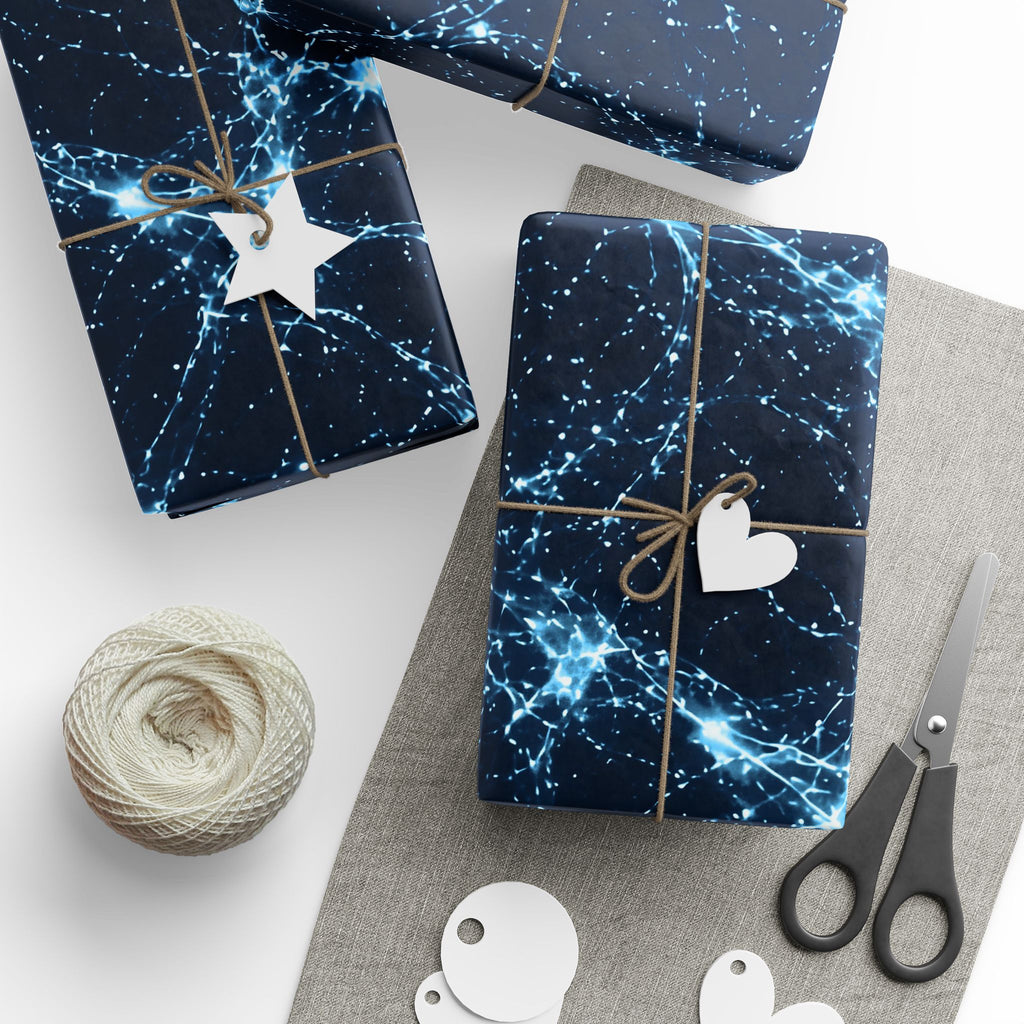 Neon Mycelium - Ice Crystal Wrapping Paper