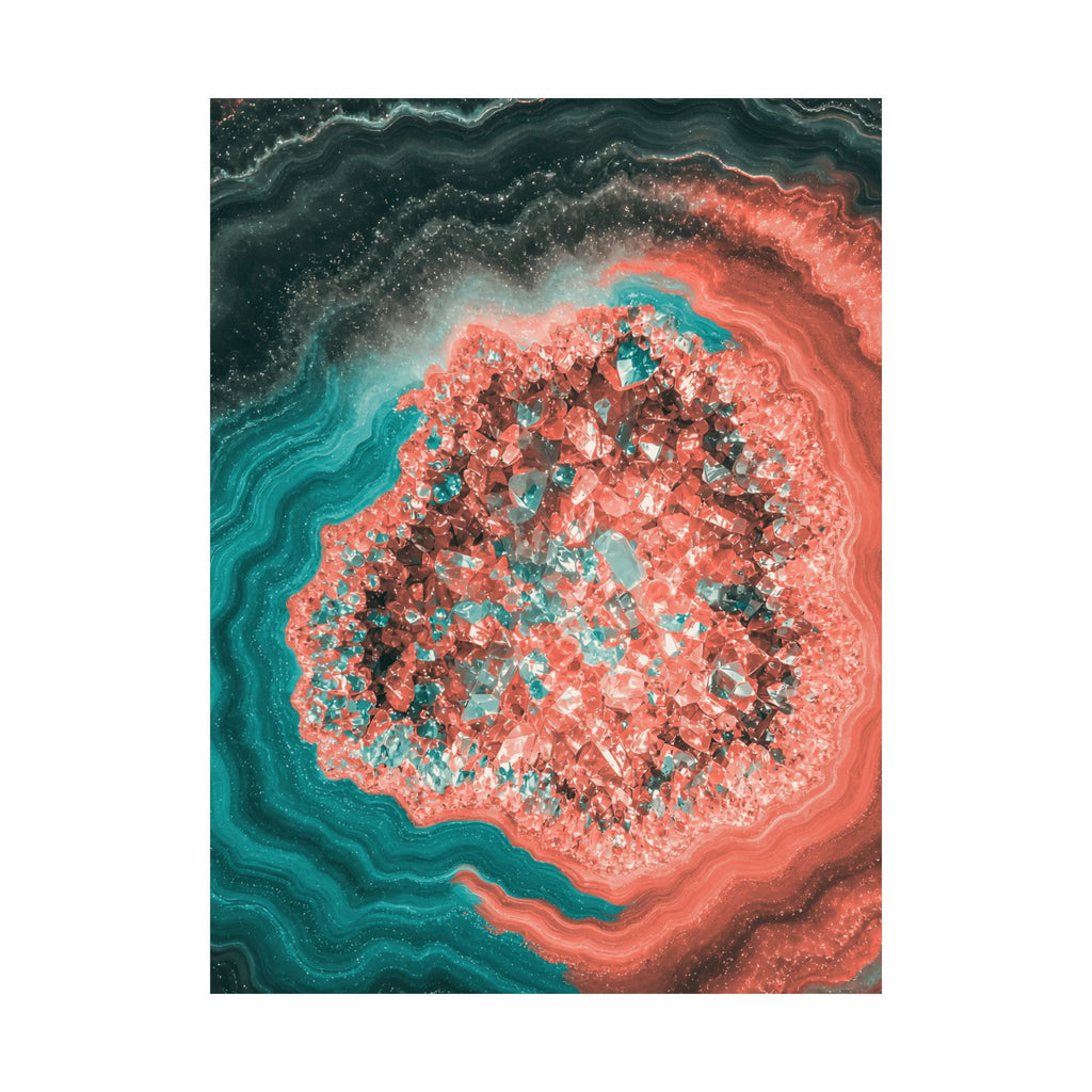 Geode Core - Coral Teal Poster