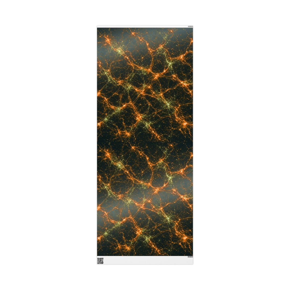 Neon Mycelium - Electric Tangerine Teal Wrapping Paper