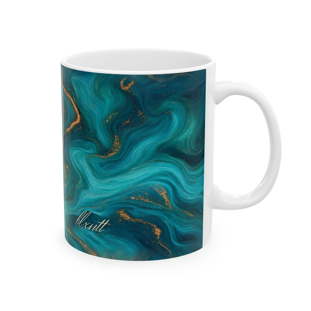 Turquoise & Copper Marble Mug