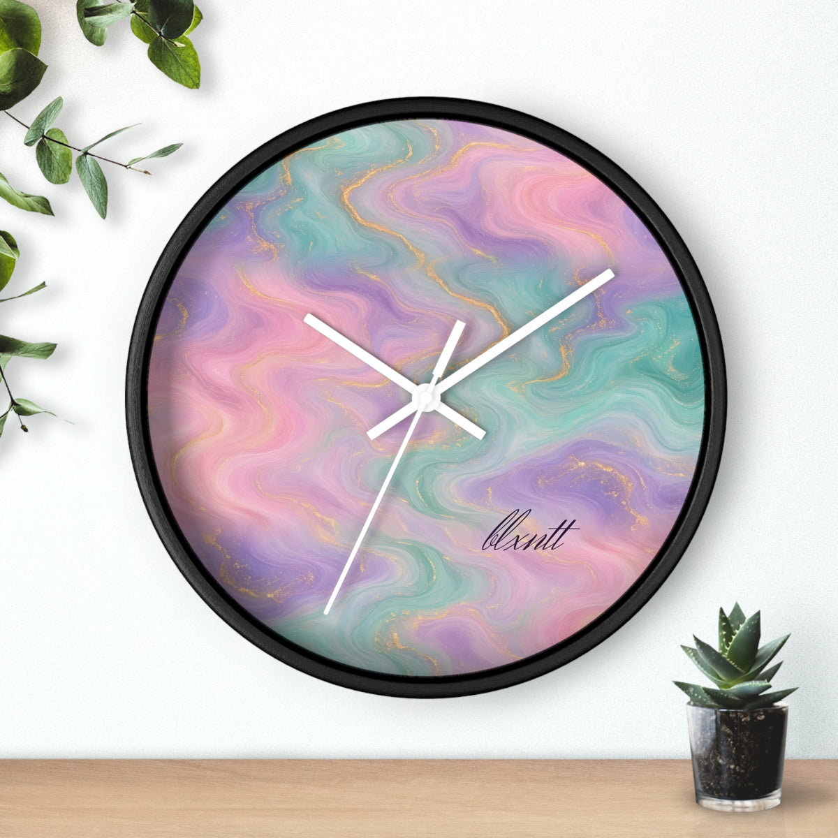 Pastel Marble Wall Clock