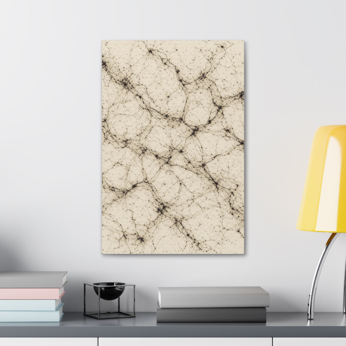Neon Mycelium - Ink on Paper Glossy Canvas