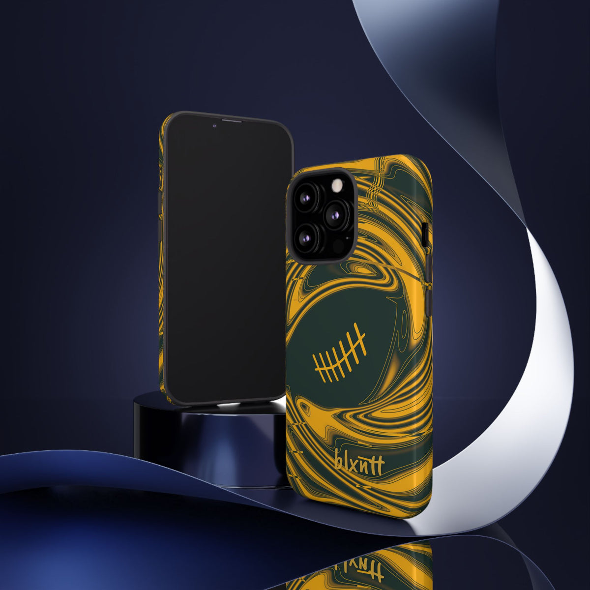 Green & Gold Trippy Football Phone Case