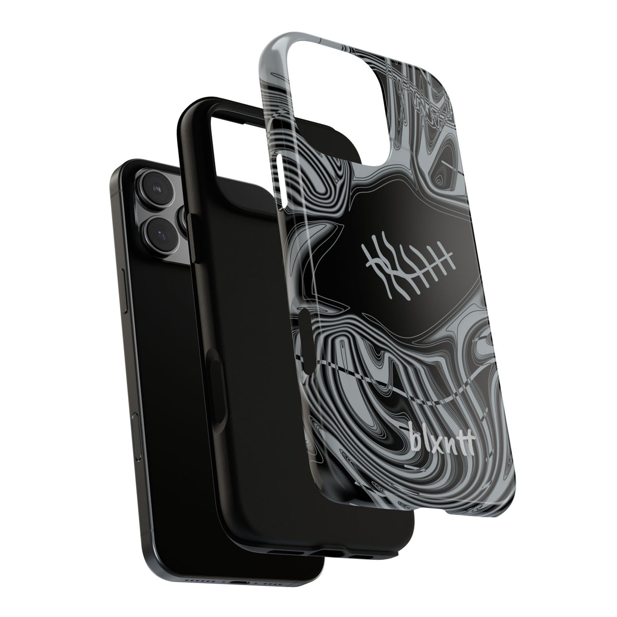 Black & Silver Trippy Football Phone Case