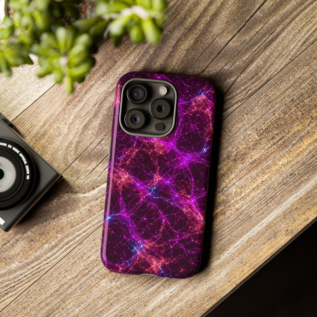 Neon Mycelium - Ember Orchid Phone Case