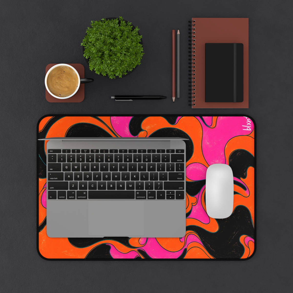 Fillmore Flow - Neon Orange & Magenta Desk Mat