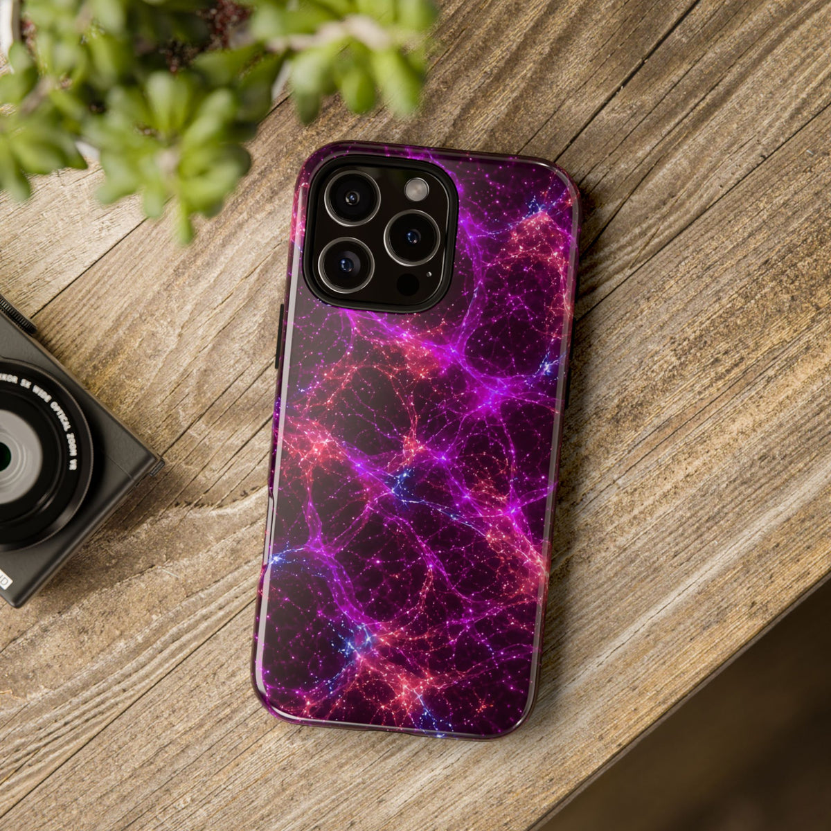 Neon Mycelium - Ember Orchid Phone Case