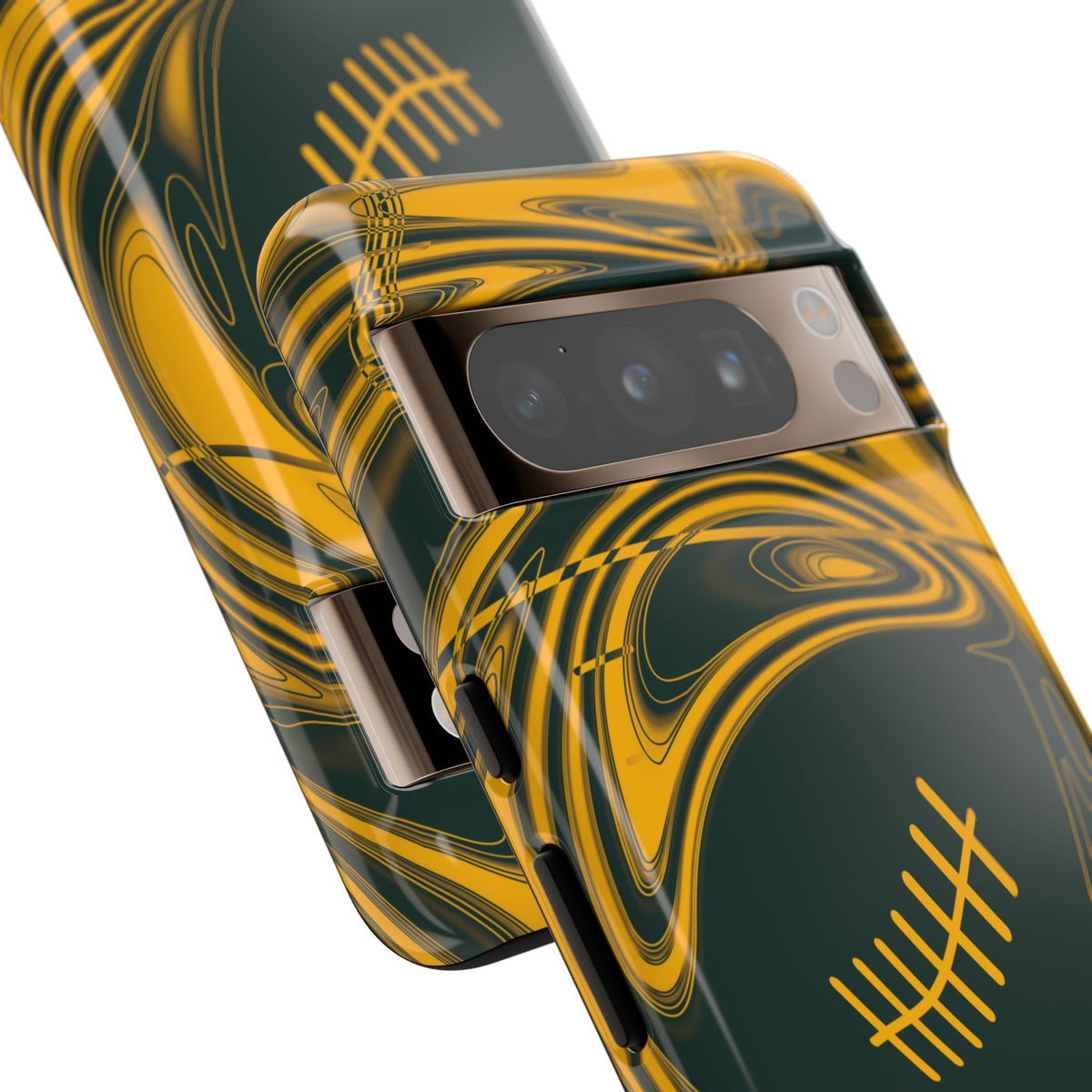 Green & Gold Trippy Football Phone Case