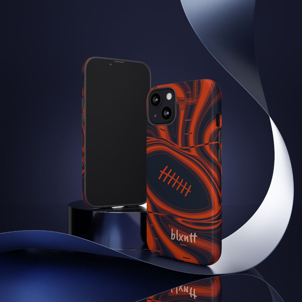 Navy & Orange Trippy Football Phone Case
