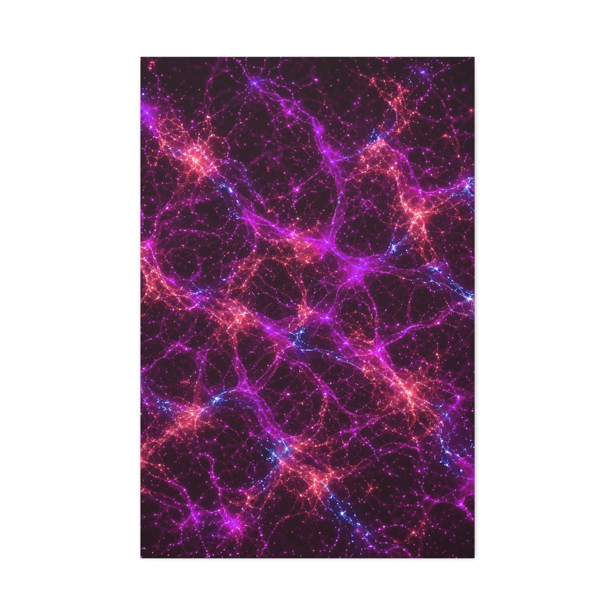 Neon Mycelium - Ember Orchid Glossy Canvas