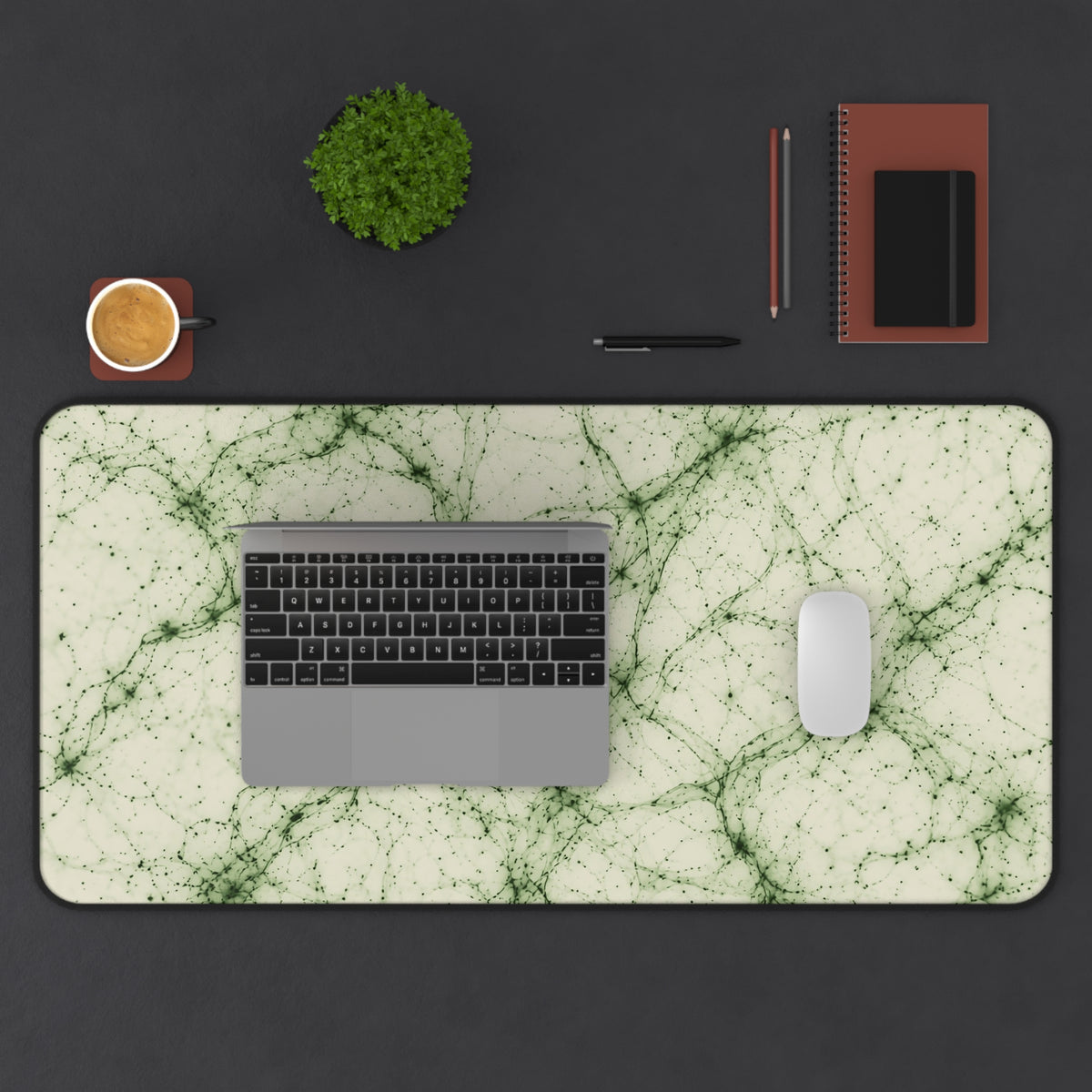 Neon Mycelium - Matcha Latte Desk Mat