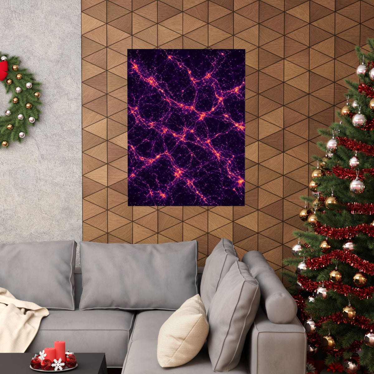 Neon Mycelium - Sunset Synapse Poster