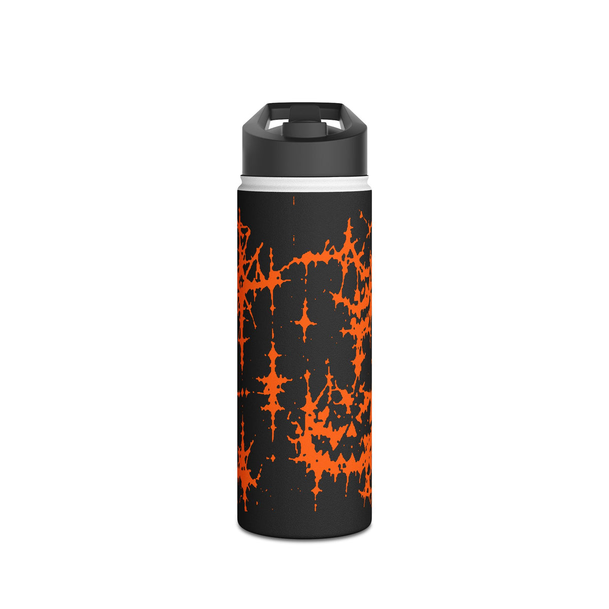 Orange Spiderweb Pumpkin Water Bottle