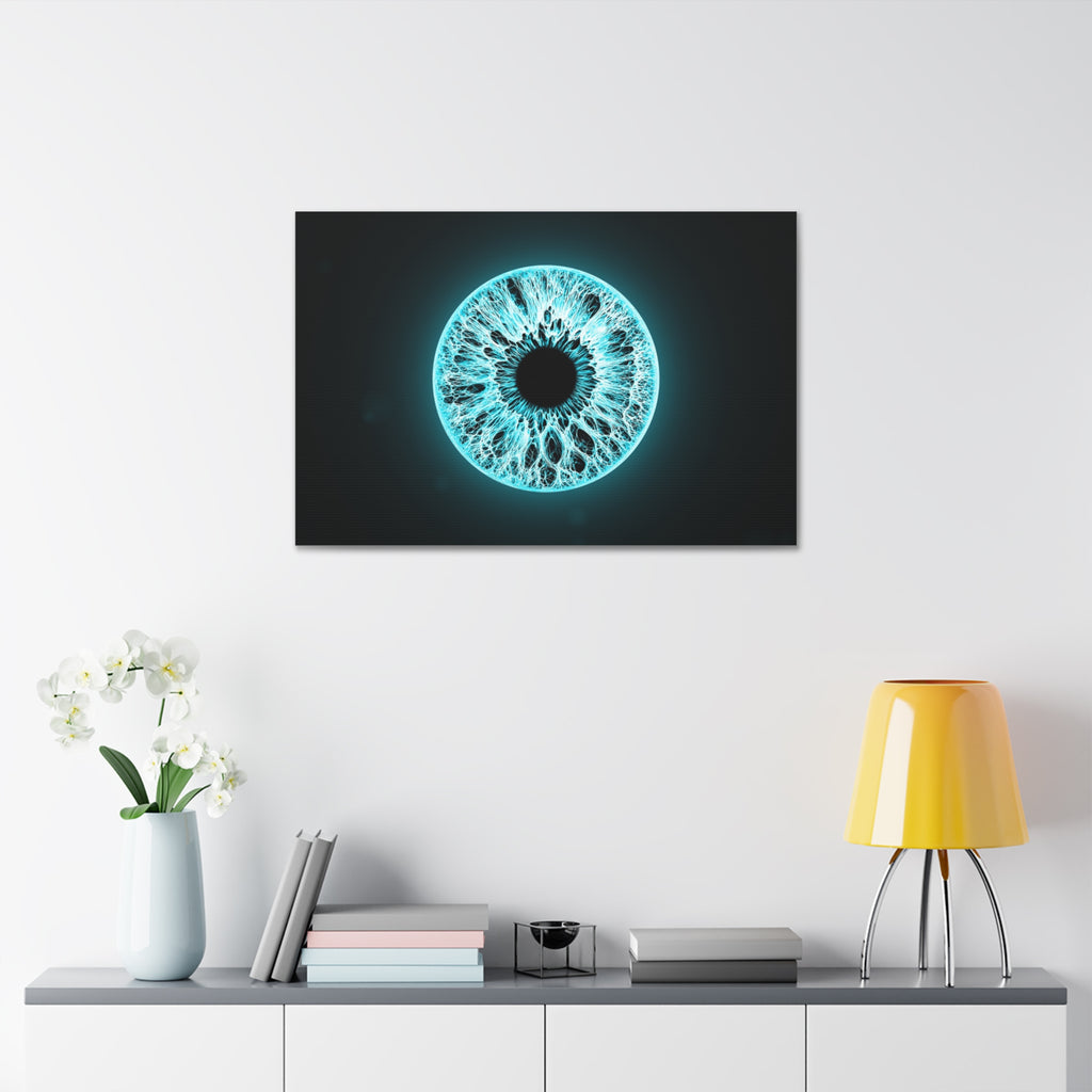 BLXNTT Iris – Lace Web Electric Cyan Glossy Canvas