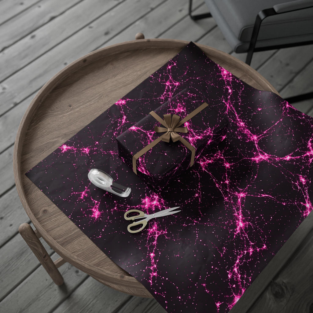 Neon Mycelium - Hot Pink Pulse Wrapping Paper