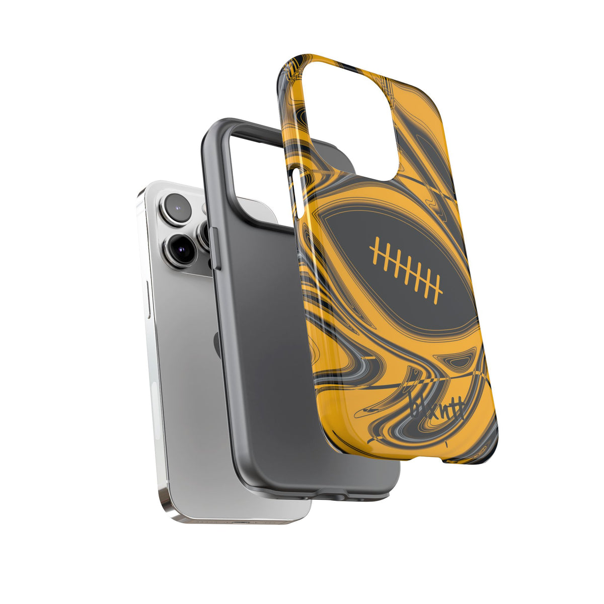 Black & Gold Trippy Football Phone Case