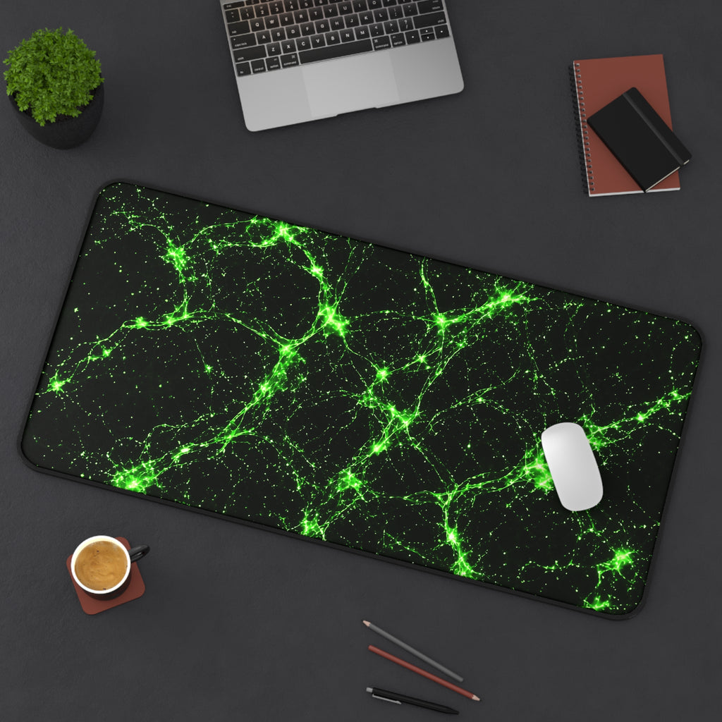 Neon Mycelium - Toxic Lime Desk Mat