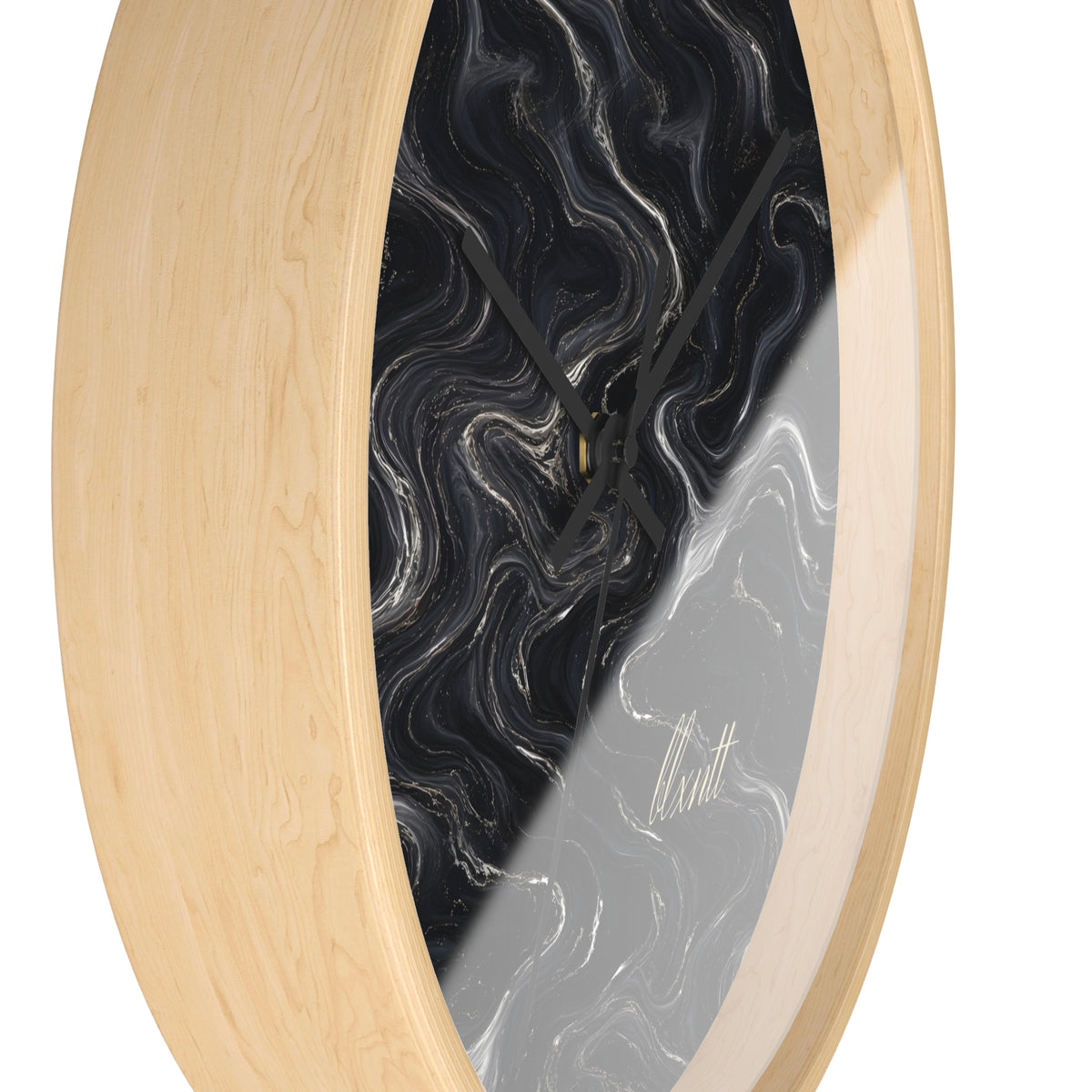 Black & Silver Marble Wall Clock