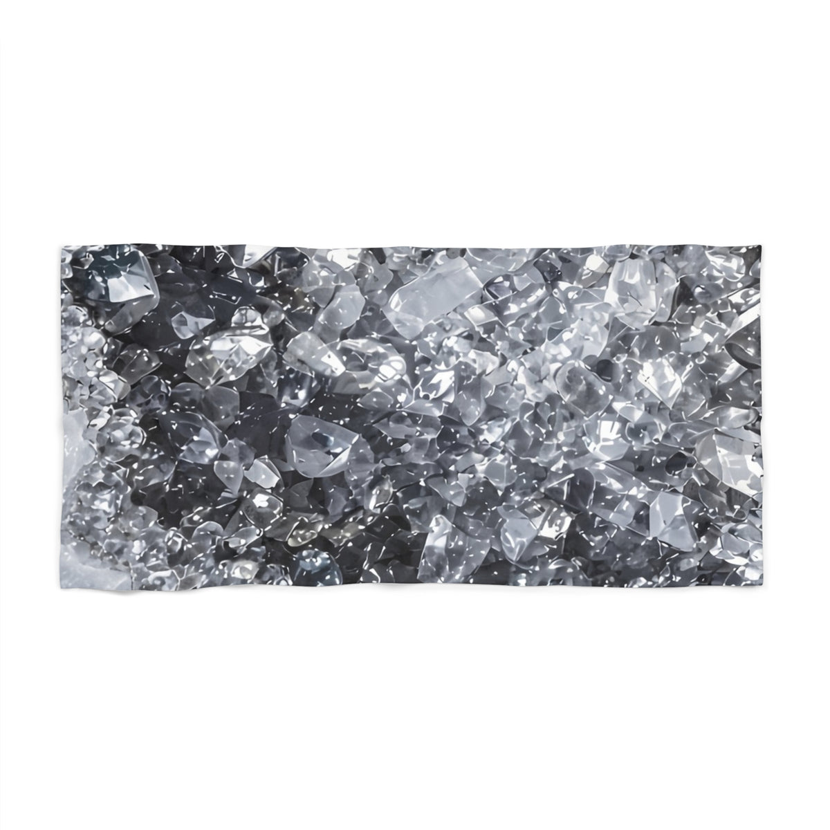 Geode Core - Silver Smoke Beach Towel
