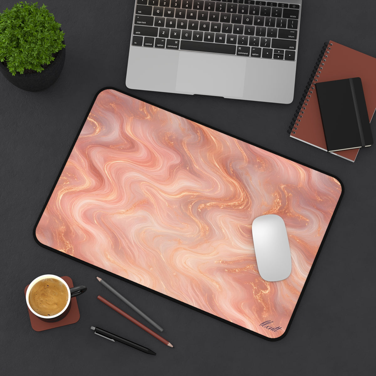Rose Gold Marble Desk Mat