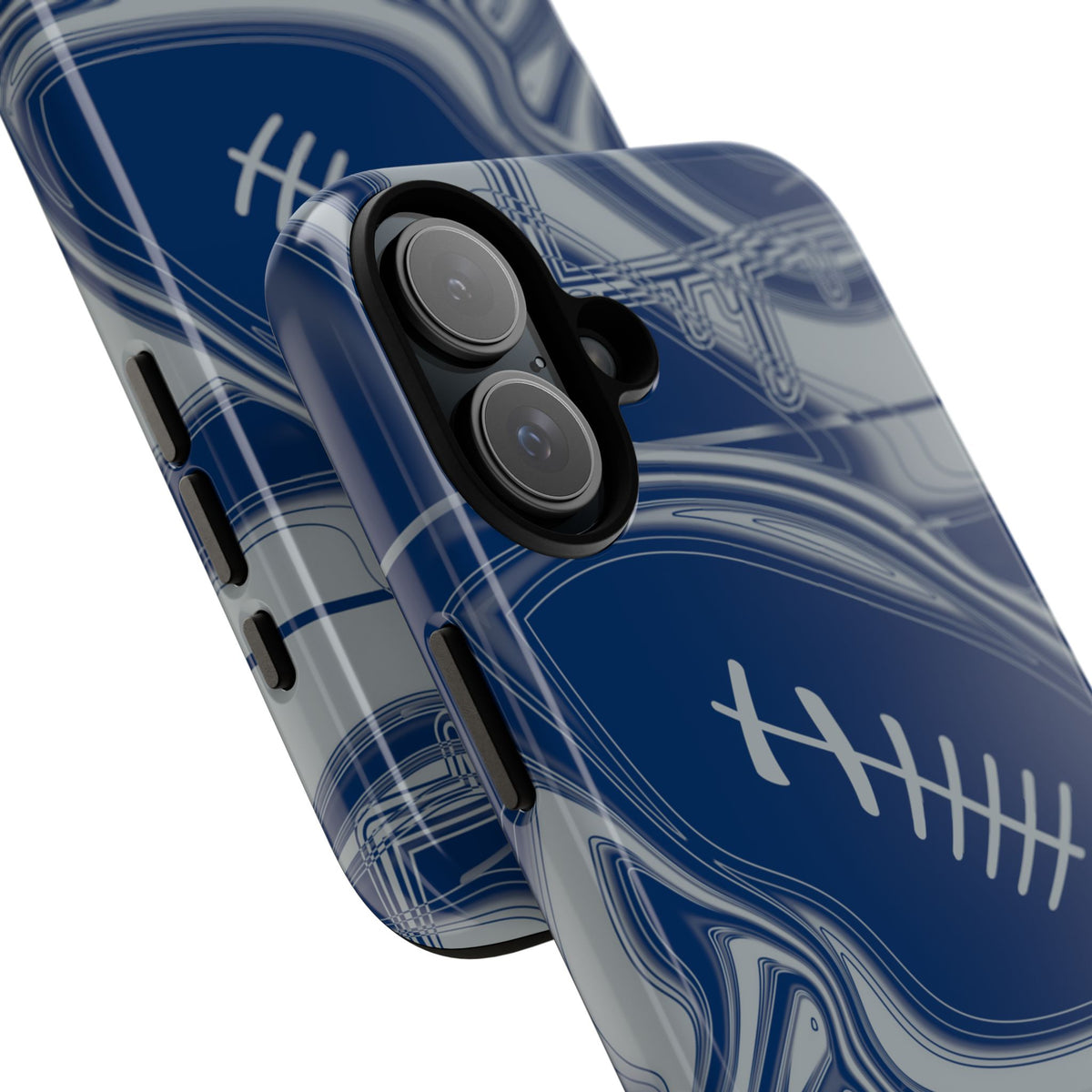 Blue & Gray Trippy Football Phone Case