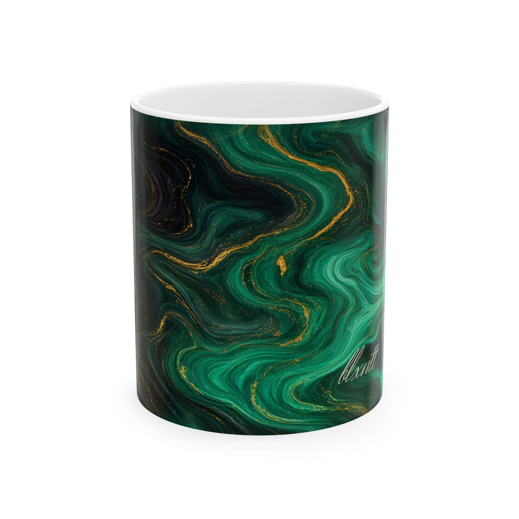 Emerald & Black Marble Mug