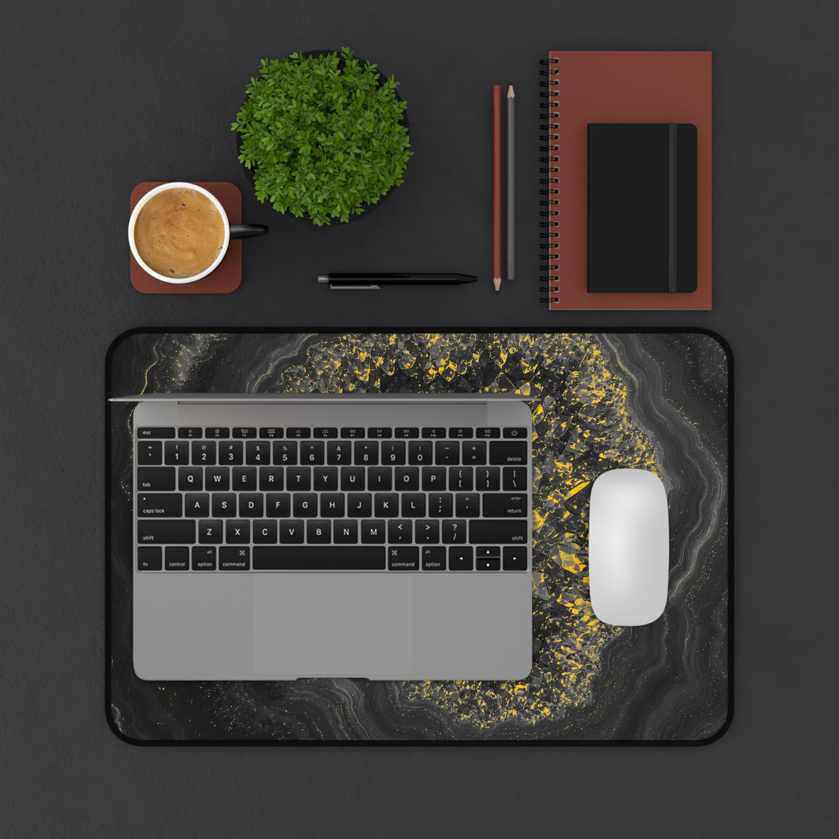 Geode Core - Mono Gold Spark Desk Mat