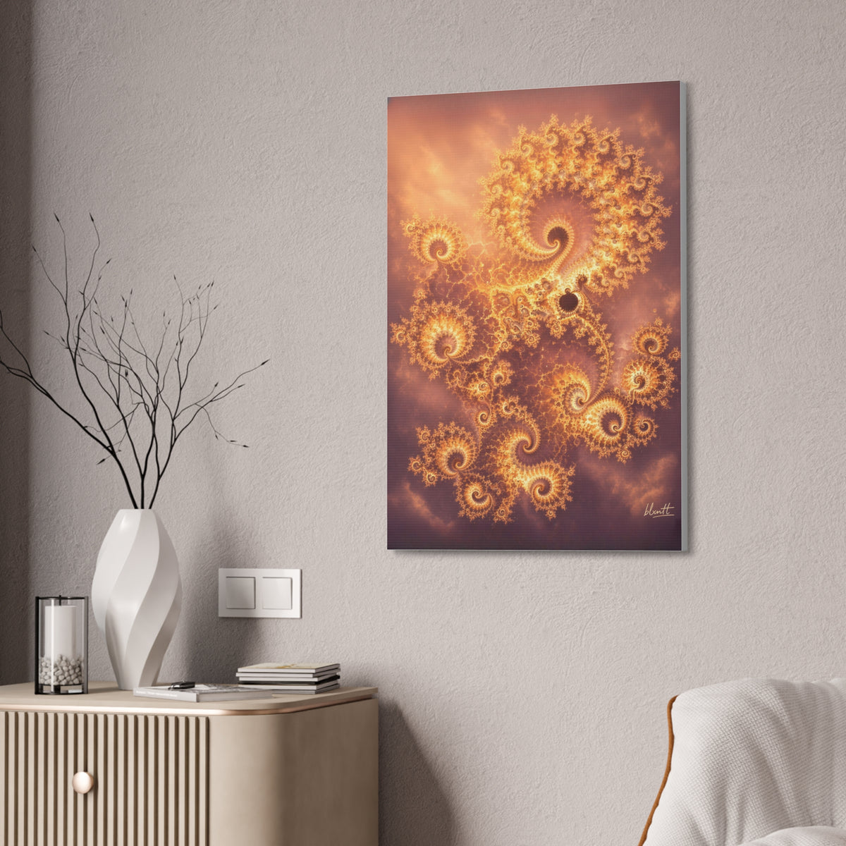 Copper Infinity - Golden Hour Glossy Canvas