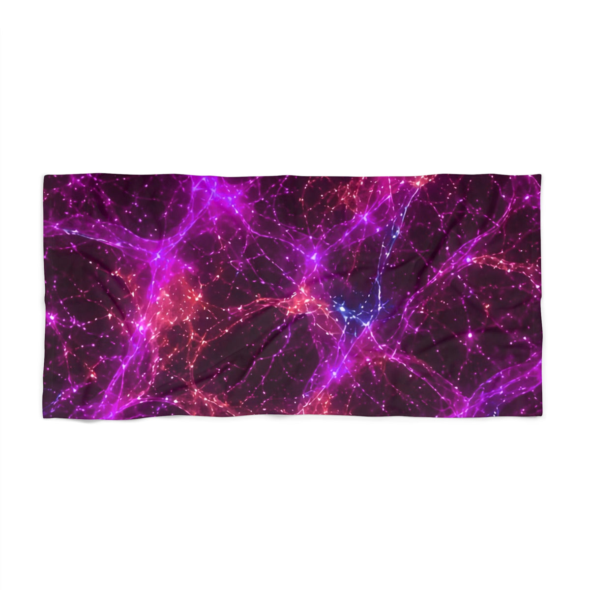 Neon Mycelium - Ember Orchid Beach Towel