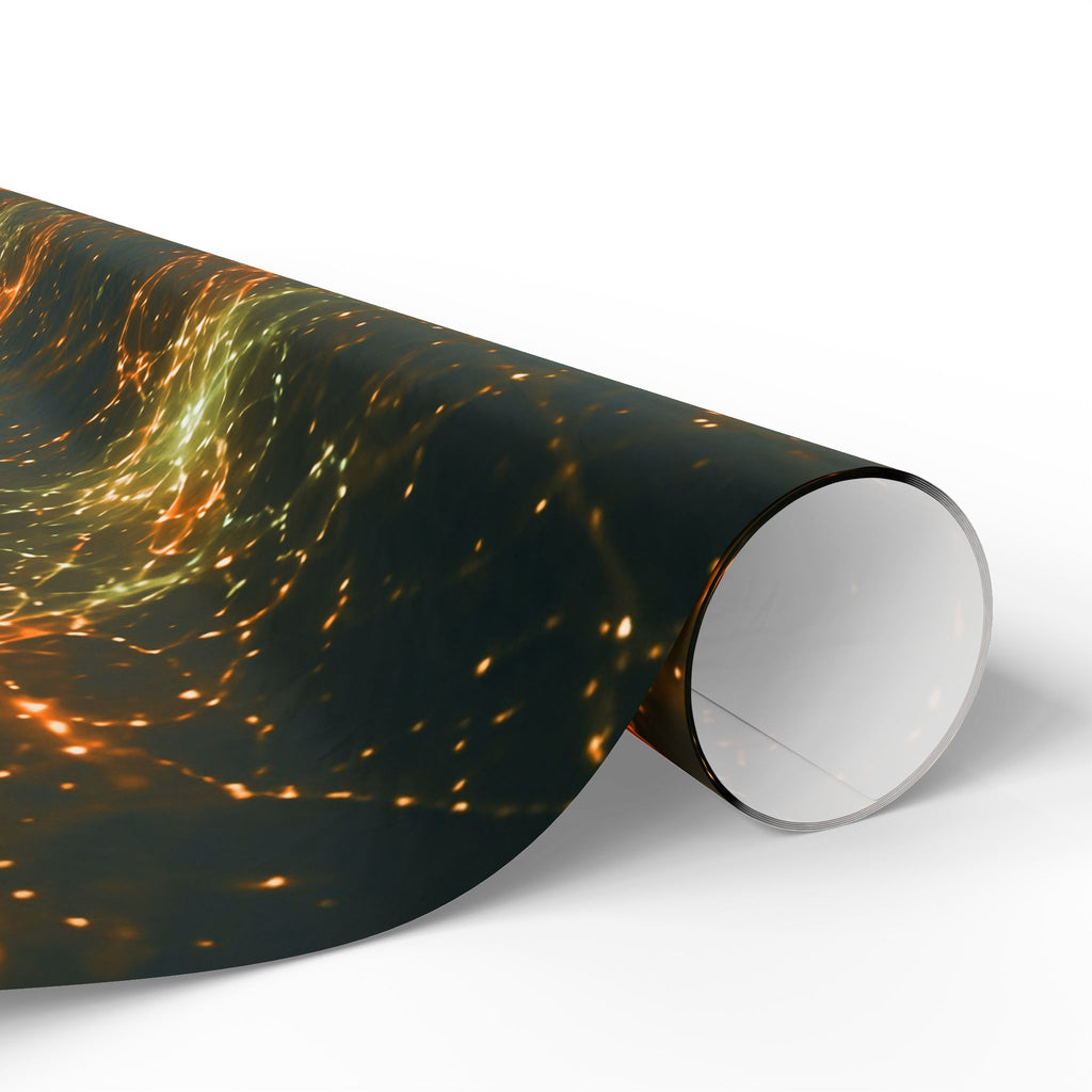 Neon Mycelium - Electric Tangerine Teal Wrapping Paper