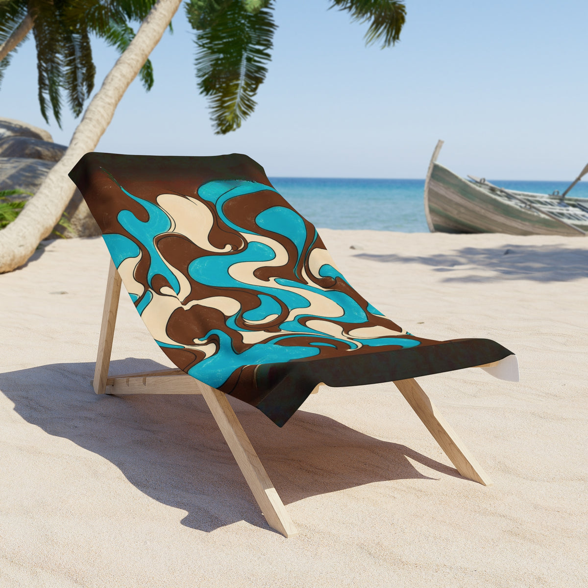 Fillmore Flow - Turquoise & Chocolate Beach Towel
