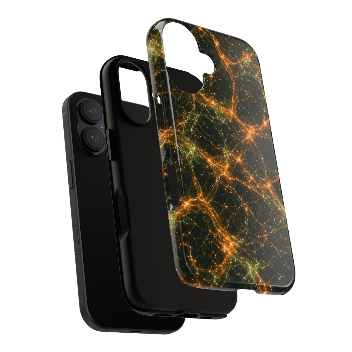 Neon Mycelium - Electric Tangerine Teal Phone Case
