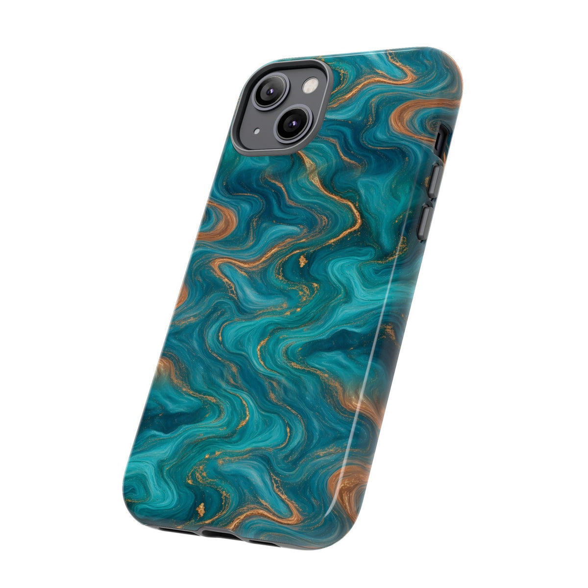 Turquoise & Copper Marble Phone Case