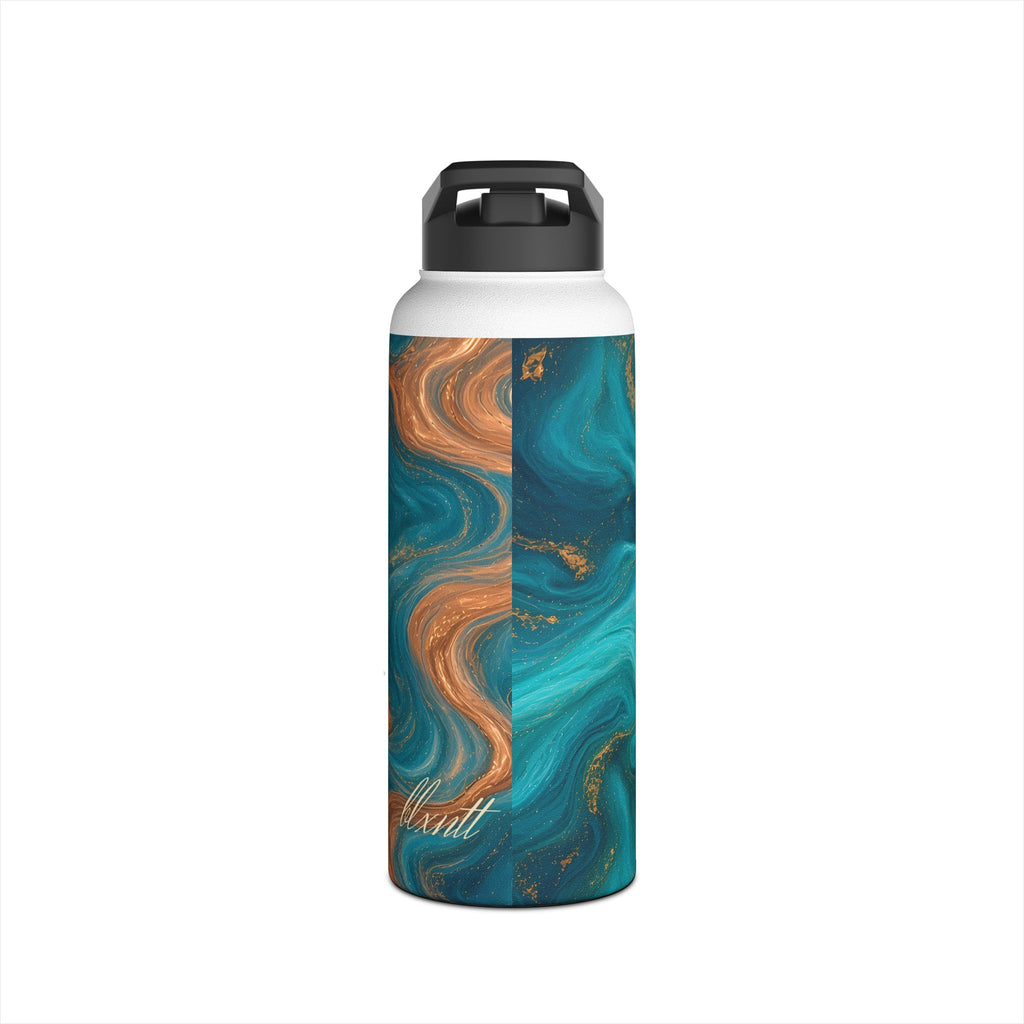 Turquoise & Copper Marble Water Bottle