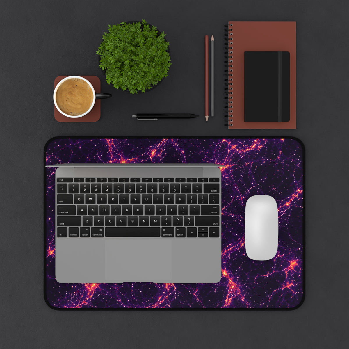 Neon Mycelium - Sunset Synapse Desk Mat