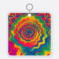 Hypnotic Rainbow Ripple Acrylic Keychain