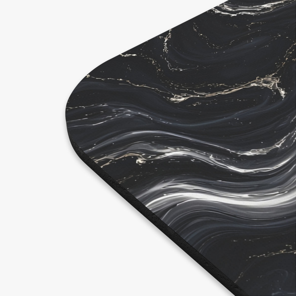 Black & Silver Marble Mouse Pad