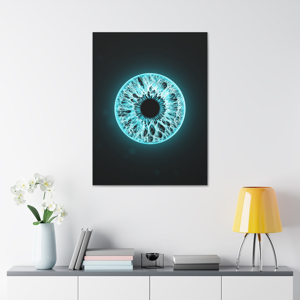 BLXNTT Iris – Lace Web Electric Cyan Glossy Canvas