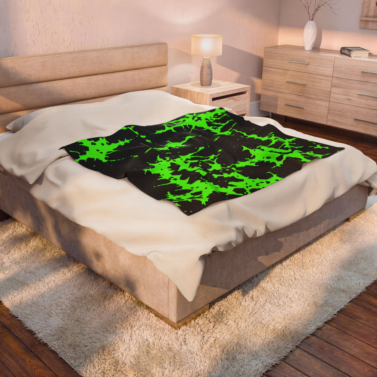 Green Spiderweb Pumpkin Blanket