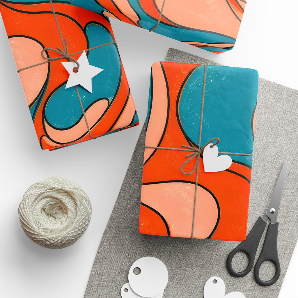 Fillmore Flow - Blood Orange & Teal Wrapping Paper