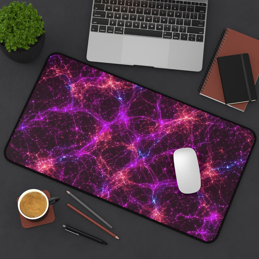 Neon Mycelium - Ember Orchid Desk Mat
