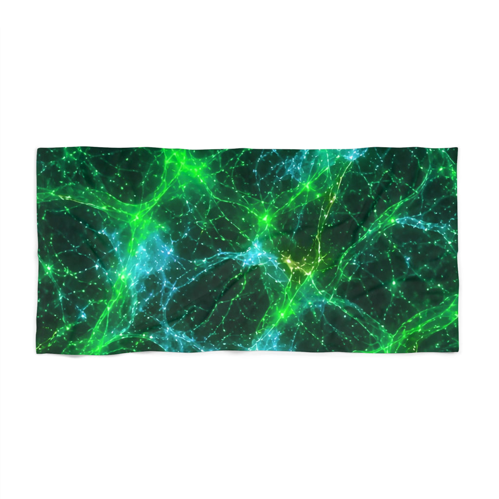 Neon Mycelium - Mermaid Beach Towel