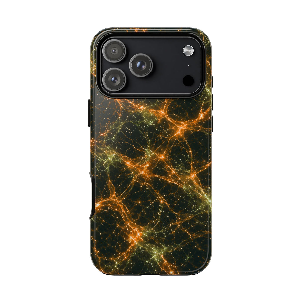 Neon Mycelium - Electric Tangerine Teal Phone Case