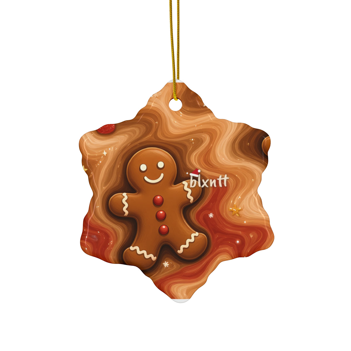 Gingerbread Trippy Christmas Ornament