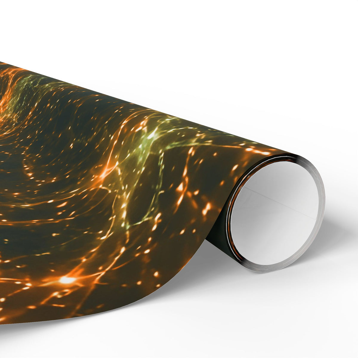 Neon Mycelium - Electric Tangerine Teal Wrapping Paper