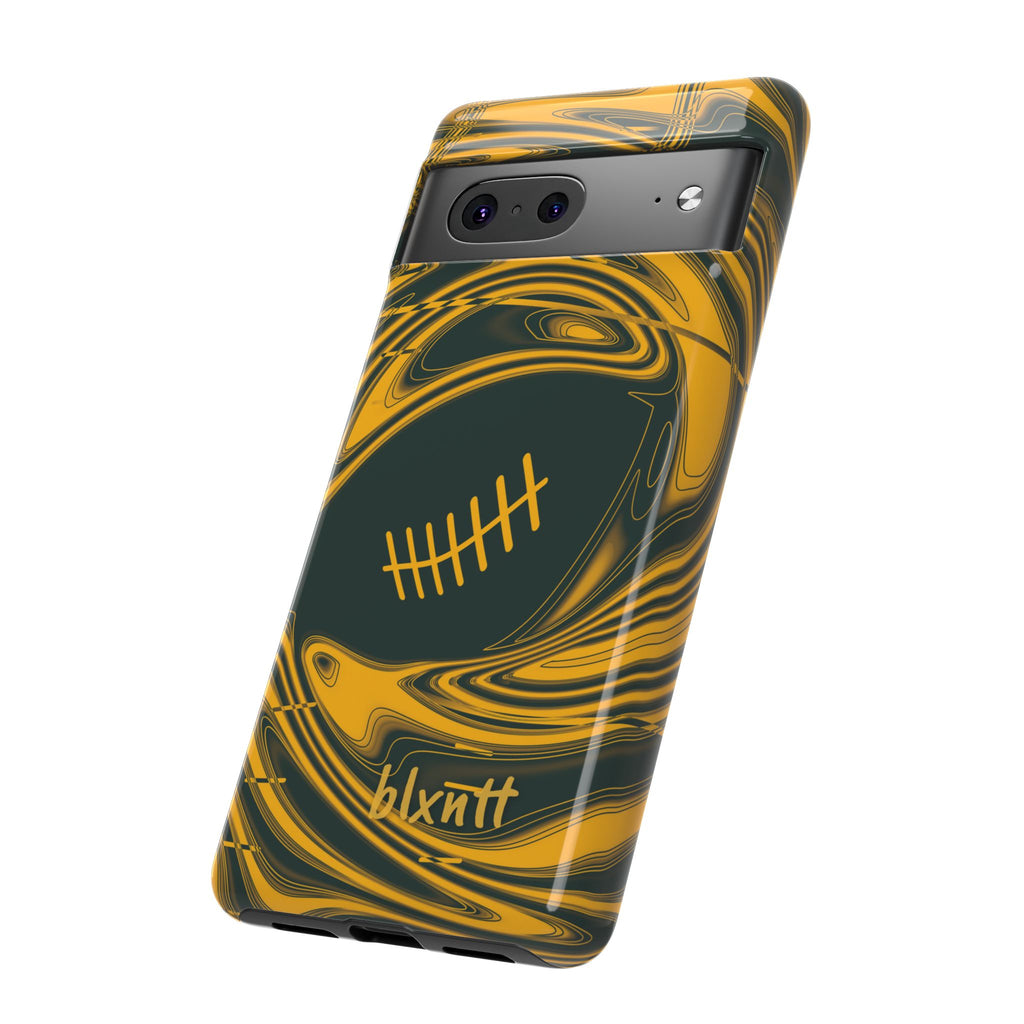 Green & Gold Trippy Football Phone Case