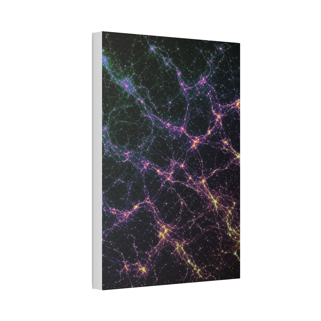 Neon Mycelium - Holographic Glossy Canvas