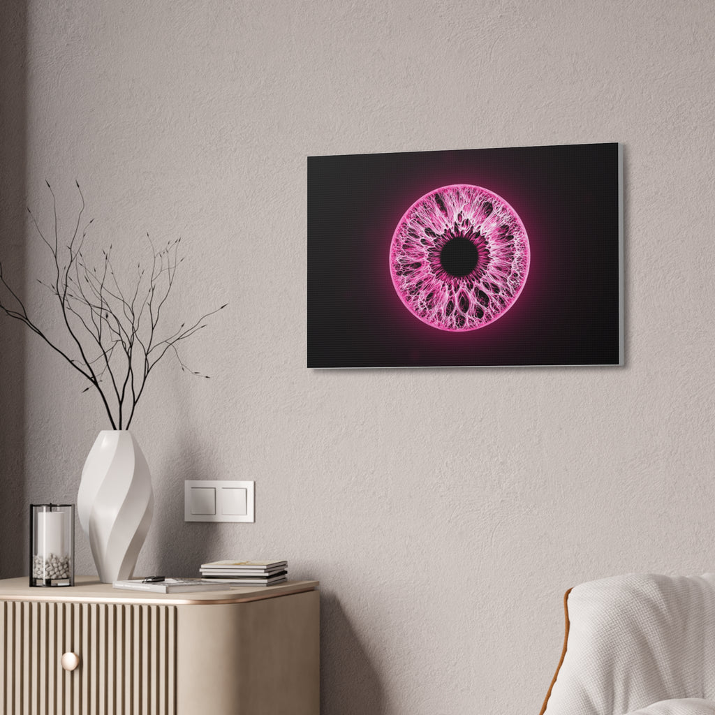 BLXNTT Iris – Lace Web Neon Pink Glossy Canvas