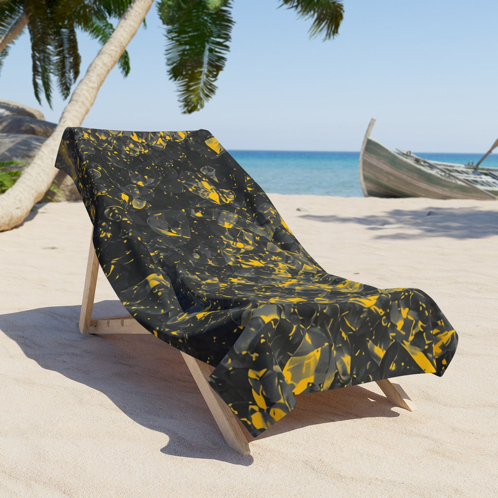 Geode Core - Mono Gold Spark Beach Towel