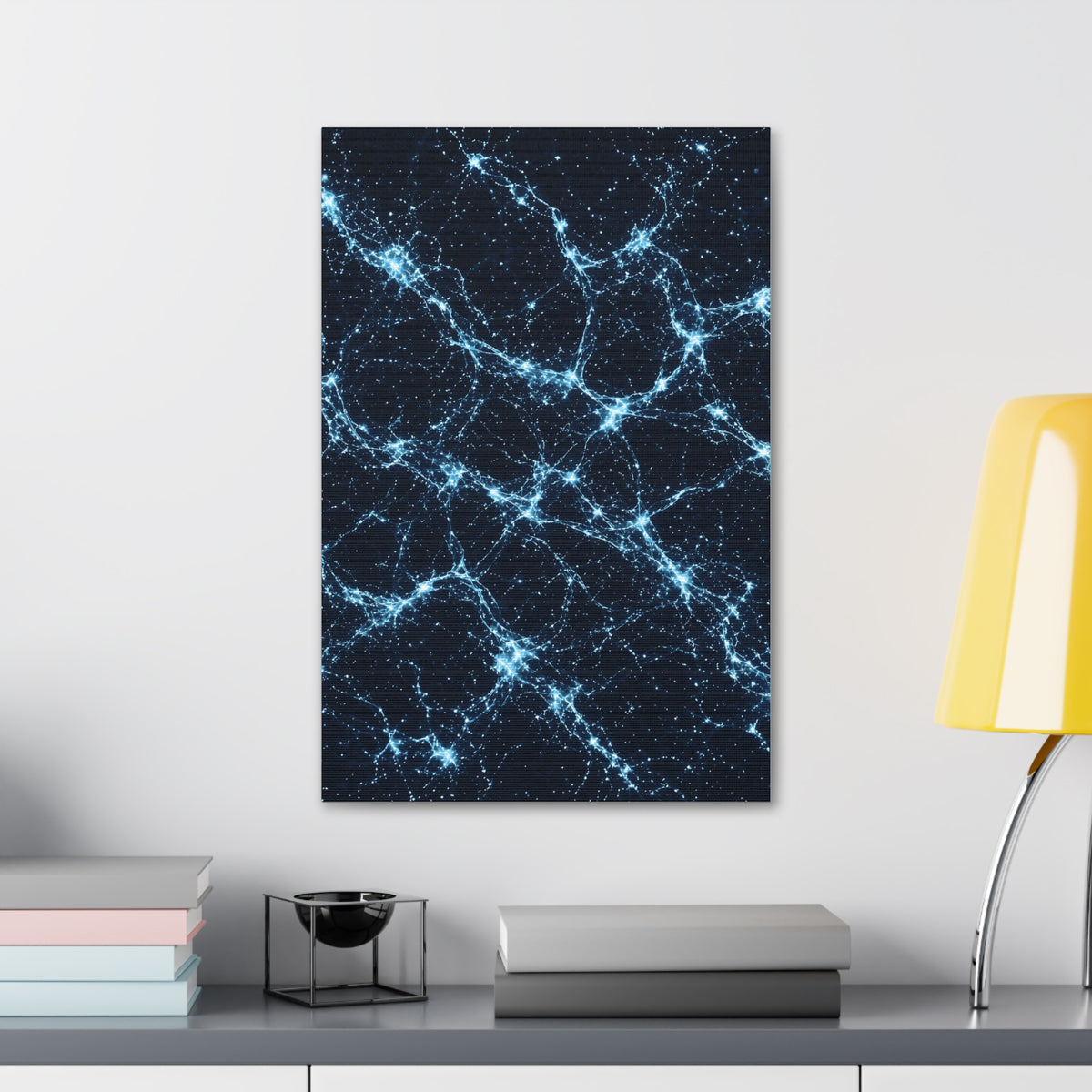 Neon Mycelium - Ice Crystal Glossy Canvas